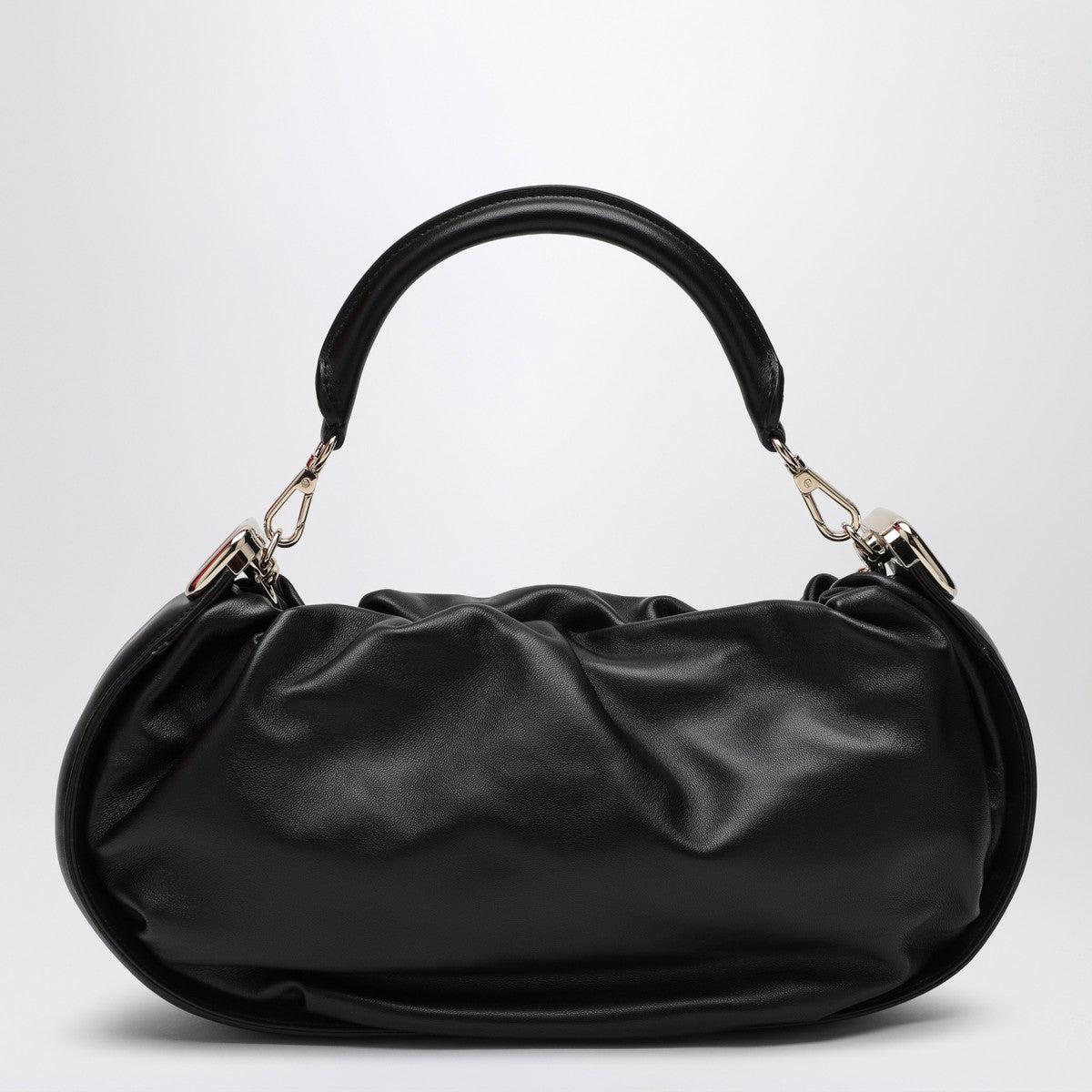 ROGER VIVIER Viv'' Choc Royal black leather hobo bag